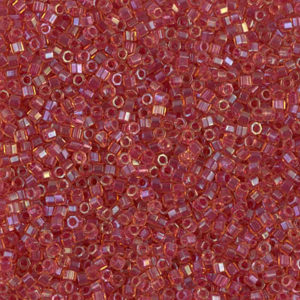Miyuki Delica 11/0 Cut Light Cranberry Lined Topaz Luster Seed Bead