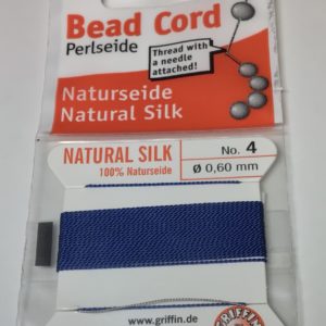 Griffin Silk Bead Cord, Dark Blue