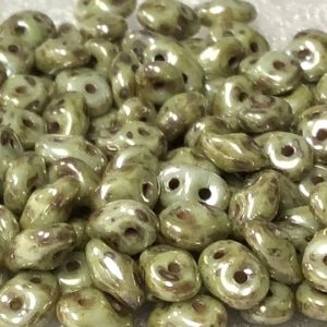SuperDuo Bead 5x2mm Opaque Ultra Luster Green
