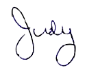 Judy's signature